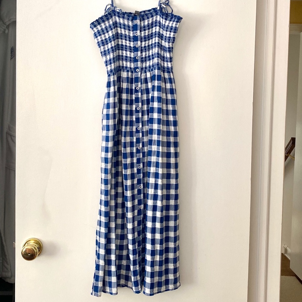 Smocked gingham dress